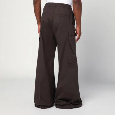 Rick Owens Cotton Stretch Poplin Wide Leg Cargo Pants