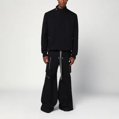 Rick Owens Wide-leg Trousers With High Waist And Utility Pockets In Black
