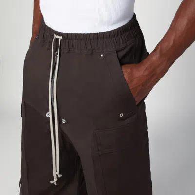 Rick Owens Cotton Stretch Poplin Wide Leg Cargo Pants