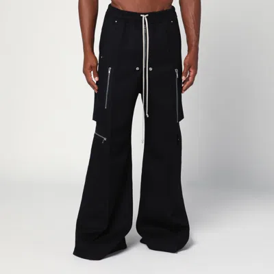 Rick Owens Wide-leg Trousers With High Waist And Utility Pockets In Black