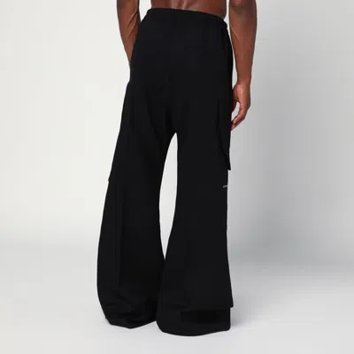 Rick Owens Wide-leg Trousers With High Waist And Utility Pockets In Black