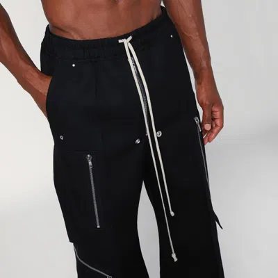 Rick Owens Wide-leg Trousers With High Waist And Utility Pockets In Black