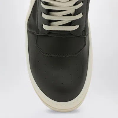 Rick Owens Forest Green/milk White Geobasket Sneakers