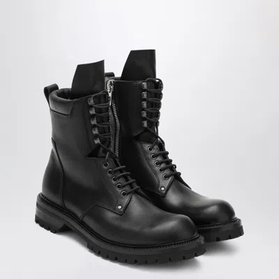 Rick Owens Black Lace-up Army Boots