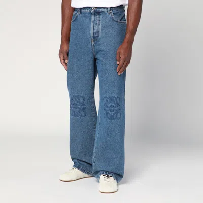 Loewe Loose-fit Anagram Jeans In Medium In Blue