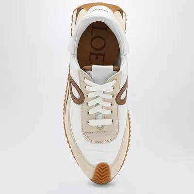 Loewe Flow Runner 2.0 Sneakers In White/brown Nylon And Suede