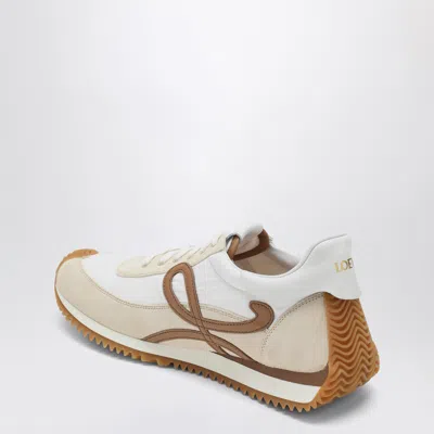 Loewe Flow Runner 2.0 Sneakers In White/brown Nylon And Suede