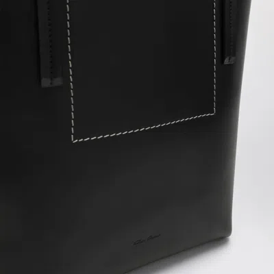 Rick Owens Rectangular Black Leather Bag