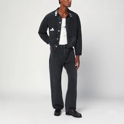 Enfants Riches Deprimes Type Vii Pin Assemblage Jacket In Grey Denim In Black