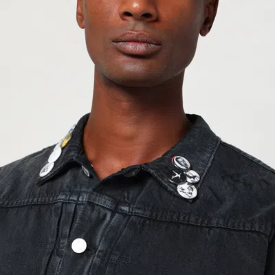 Enfants Riches Deprimes Type Vii Pin Assemblage Jacket In Grey Denim In Black