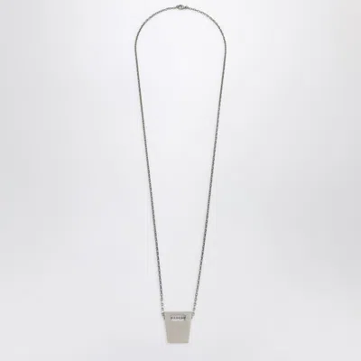 Rick Owens Silver Cunt Necklace In Metal