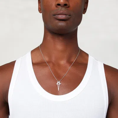 Rick Owens Silver Hollywood Pentagram Charm Necklace