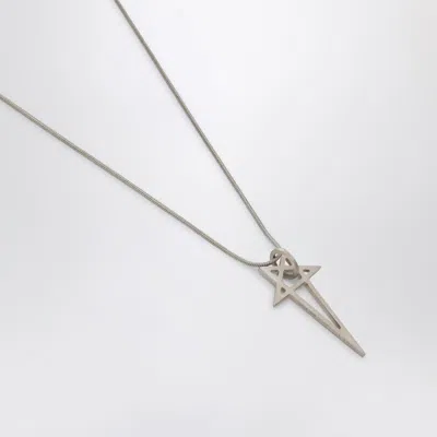 Rick Owens Silver Hollywood Pentagram Charm Necklace