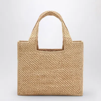 Loewe Small Raffia Tote Bag With Embroidered-logo
