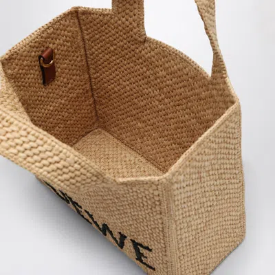 Loewe Small Raffia Tote Bag With Embroidered-logo
