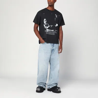 Enfants Riches Deprimes Reflection Black Vintage-effect T-shirt In Black