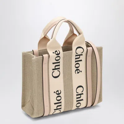Chloé Woody Little Bag In Beige Canvas