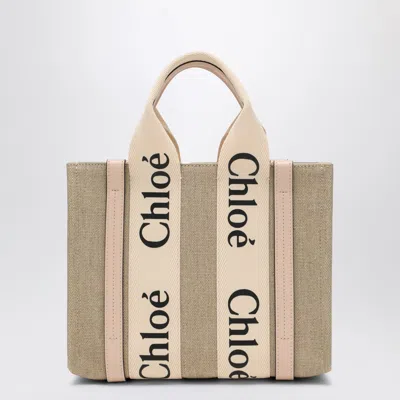 Chloé Woody Little Bag In Beige Canvas