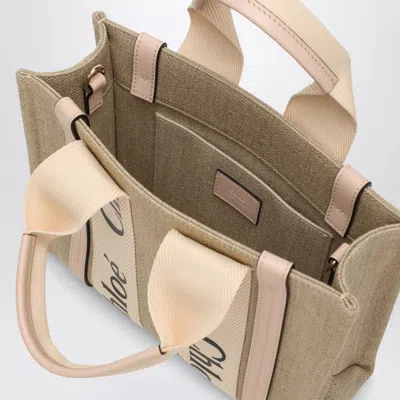 Chloé Woody Little Bag In Beige Canvas