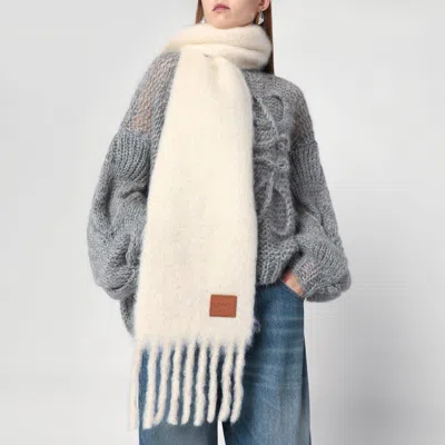 Loewe White Wool And Mohair Scarf