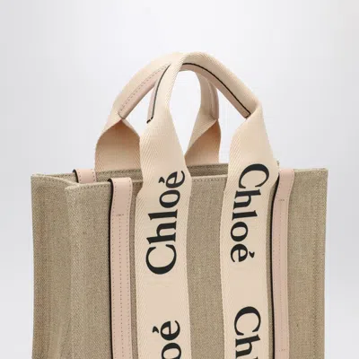 Chloé Woody Little Bag In Beige Canvas