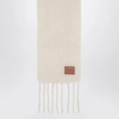 Loewe White Wool And Mohair Scarf