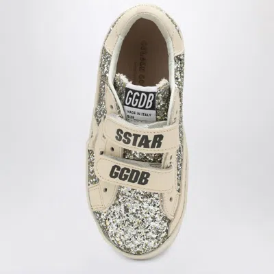 Golden Goose Old School Sneaker In Platinum/cream Glitter