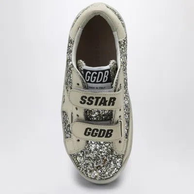 Golden Goose Old School Sneaker In Platinum/cream Glitter In White