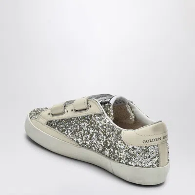 Golden Goose Old School Sneaker In Platinum/cream Glitter In White