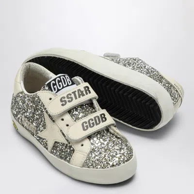 Golden Goose Old School Sneaker In Platinum/cream Glitter In White