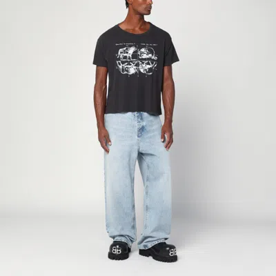 Enfants Riches Deprimes Look For The Fifth Black Vintage-effect T-shirt In Black