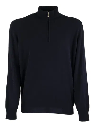Brunello Cucinelli Cashmere Turtleneck Sweater With Zipper In Black
