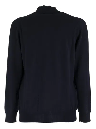 Brunello Cucinelli Cashmere Turtleneck Sweater With Zipper In Black