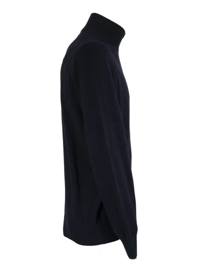 Brunello Cucinelli Cashmere Turtleneck Sweater With Zipper In Black