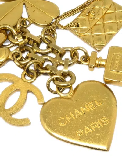Pre-owned Chanel 1995 Charm-embellished Metal Chain Belt
