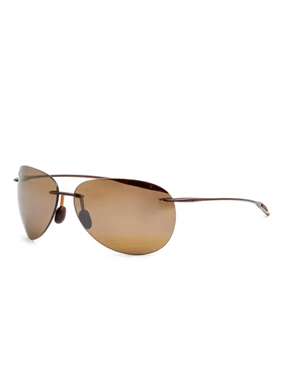 Maui Jim Rimless-frame Sunglasses In Brown