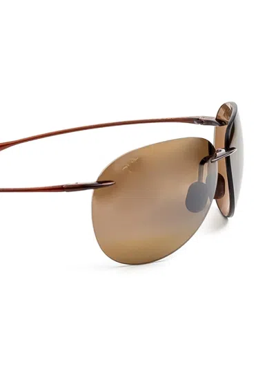 Maui Jim Rimless-frame Sunglasses In Brown
