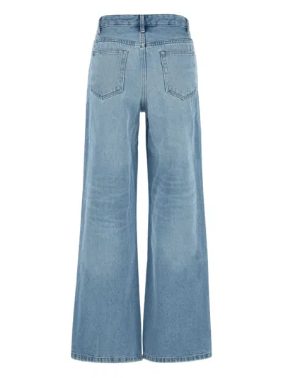 Apc Wide-leg Jeans With Belt Loops And Five-pocket Design In Blue