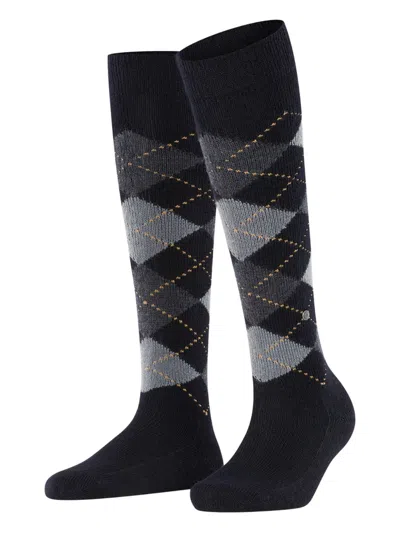 Burlington Whitby Argyle-pattern Knee-high Socks
