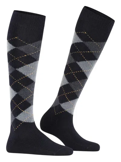 Burlington Whitby Argyle-pattern Knee-high Socks