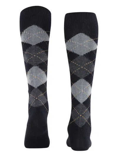 Burlington Whitby Argyle-pattern Knee-high Socks