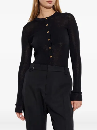 Versace Button-embellished Wool Sweater