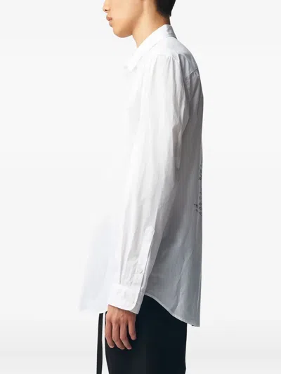 Ann Demeulemeester Benard Poem-print Voile Shirt In White