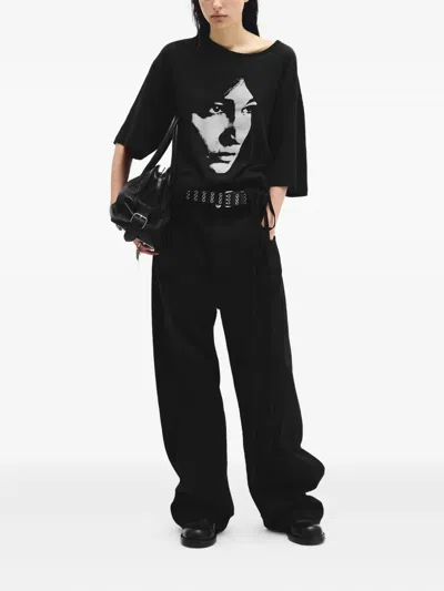 Ann Demeulemeester Kristel Five-pocket Tie-detail Jeans In Black