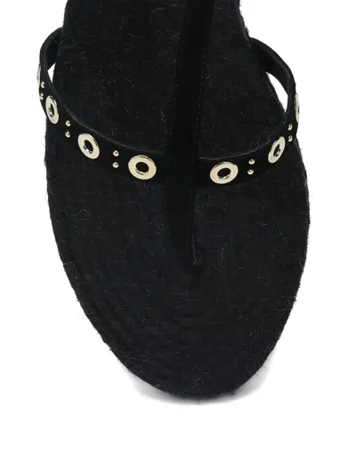 Castaã±er Pati Suede Flat Sandals In Black