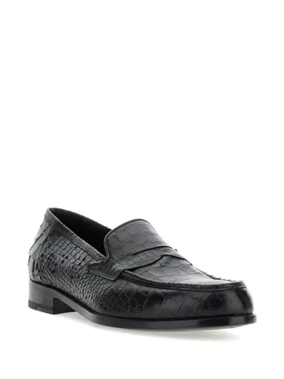 仿鳄鱼纹压纹乐福鞋