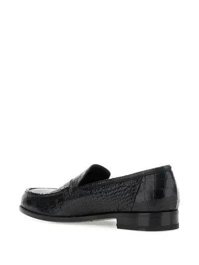 仿鳄鱼纹压纹乐福鞋