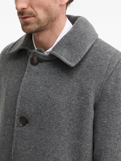 Fiorucci Button-fastening Front Pockets Coat In Gray
