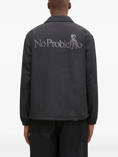 Aries Logo-print Jacket In Black