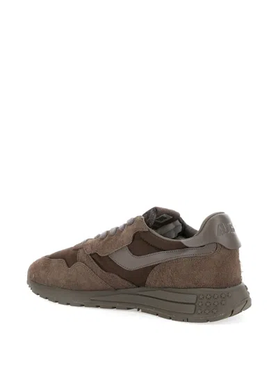 Autry 'reelwind' Brown Low Top Sneakers With Logo Patch Ontongue And Side In Blue